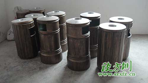  古意盎然，韶關(guān)園林仿銅玻璃鋼垃圾桶